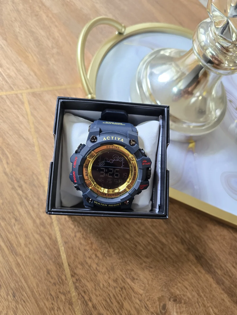 Ativa Black and Gold Digital Sports Watch - Water Resistant
